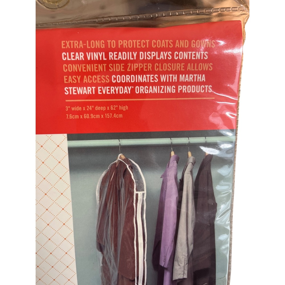 Martha Stewart Everyday‎ Full Length Garment Bag VINTAGE Clear Kmart - Picture 2 of 5